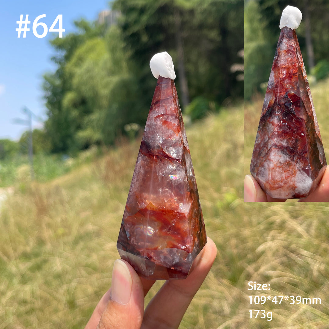 Unique,Natural Crystal Fire Quartz Diamond Tower