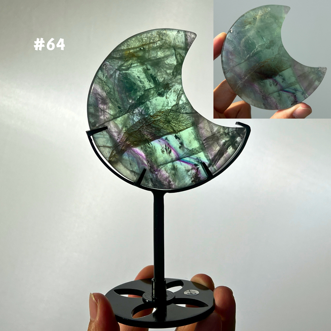 Unique,Rainbow Fluorite Moon