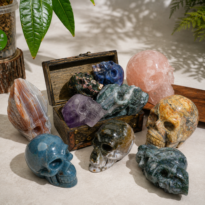 Unique,Natural Crystal Skull