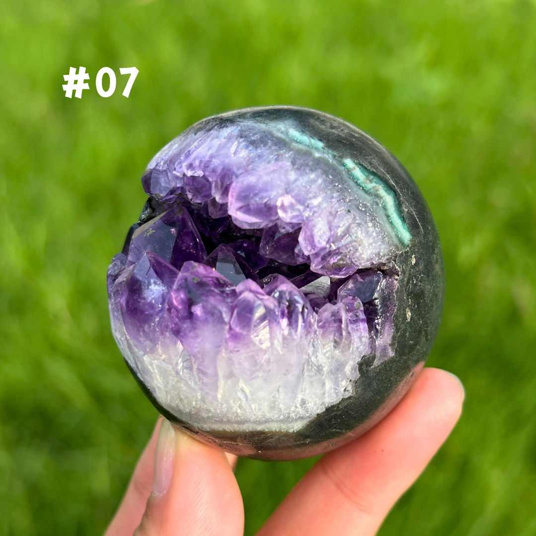 Unique,Amethyst Geode Sphere