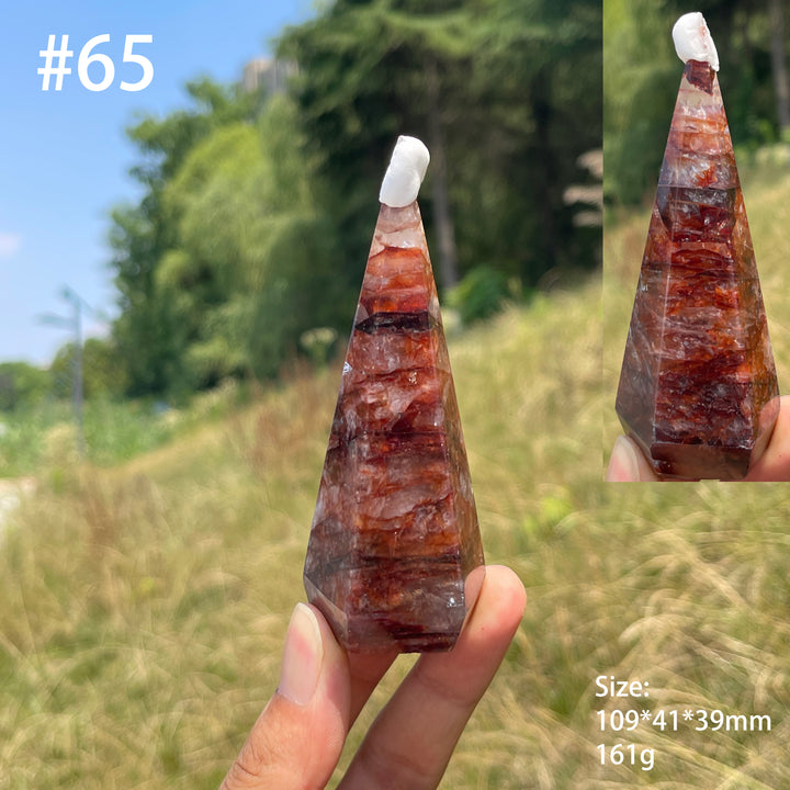 Unique,Natural Crystal Fire Quartz Diamond Tower