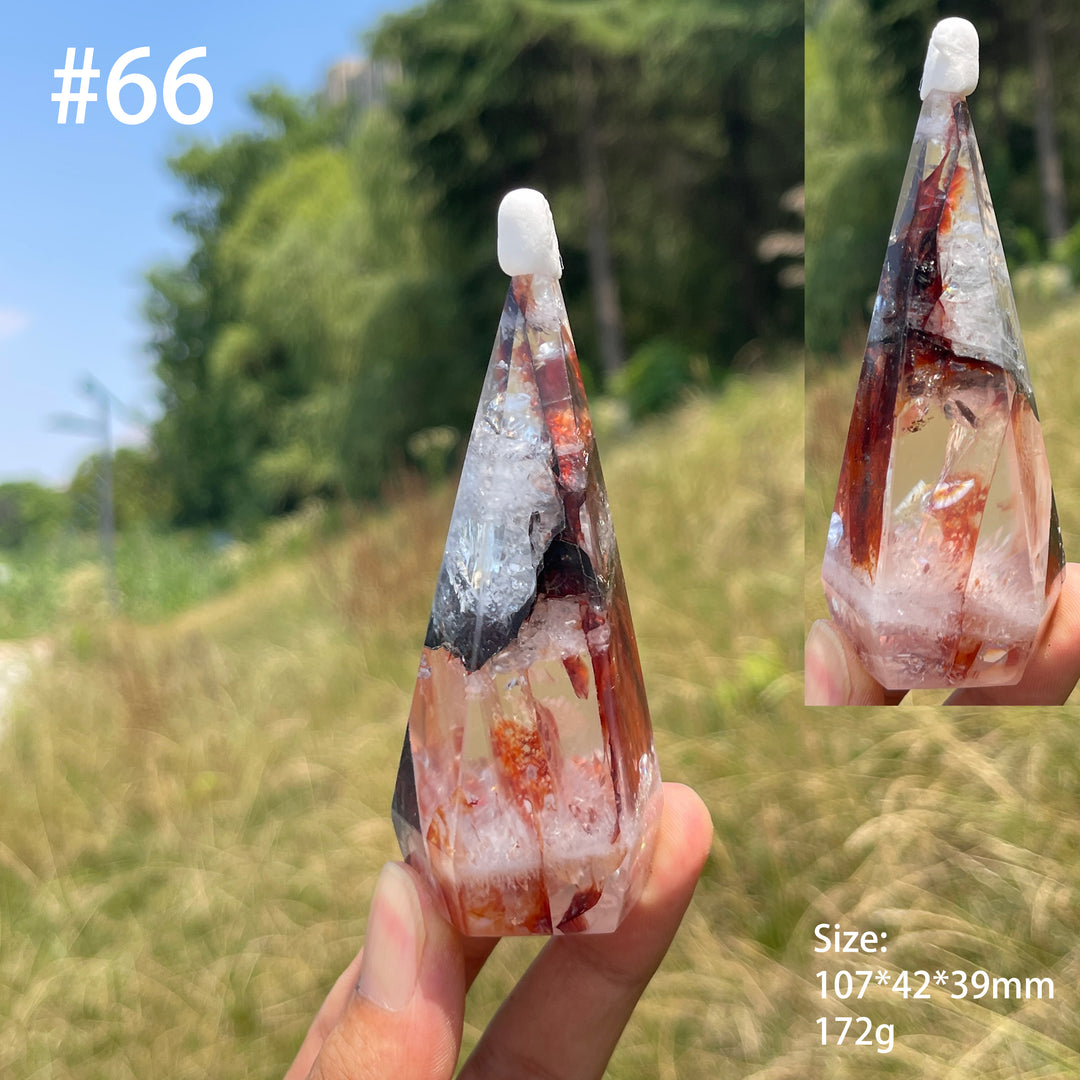 Unique,Natural Crystal Fire Quartz Diamond Tower