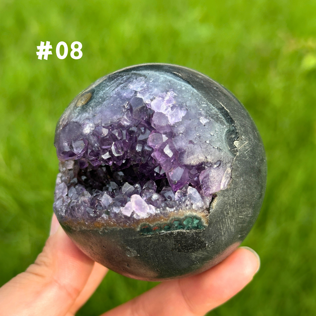 Unique,Amethyst Geode Sphere