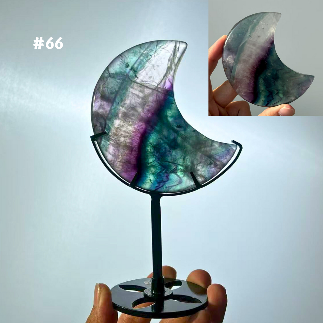 Unique,Rainbow Fluorite Moon