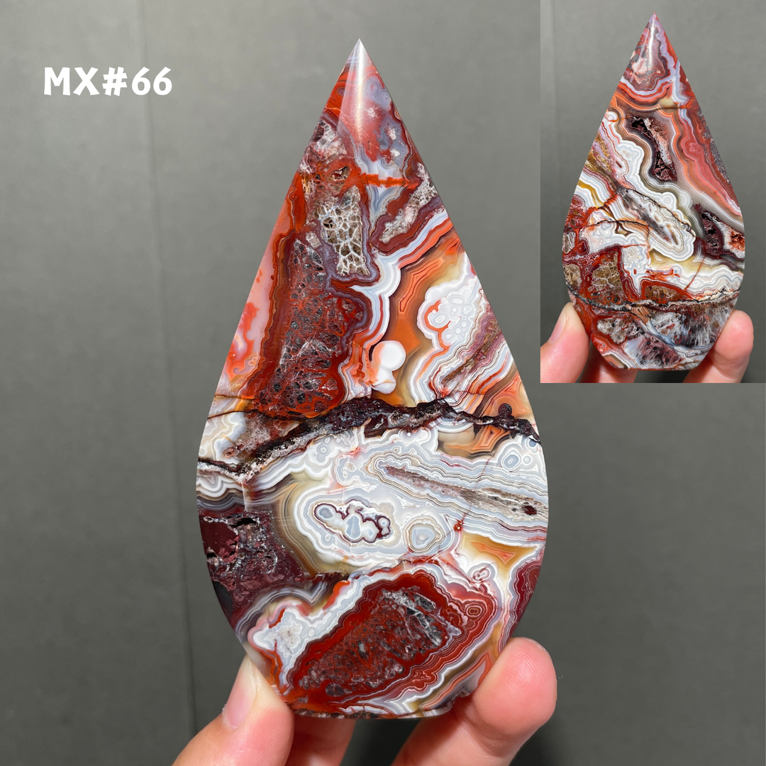 Unique, Mexican Crazy Lace Agate Teardrop