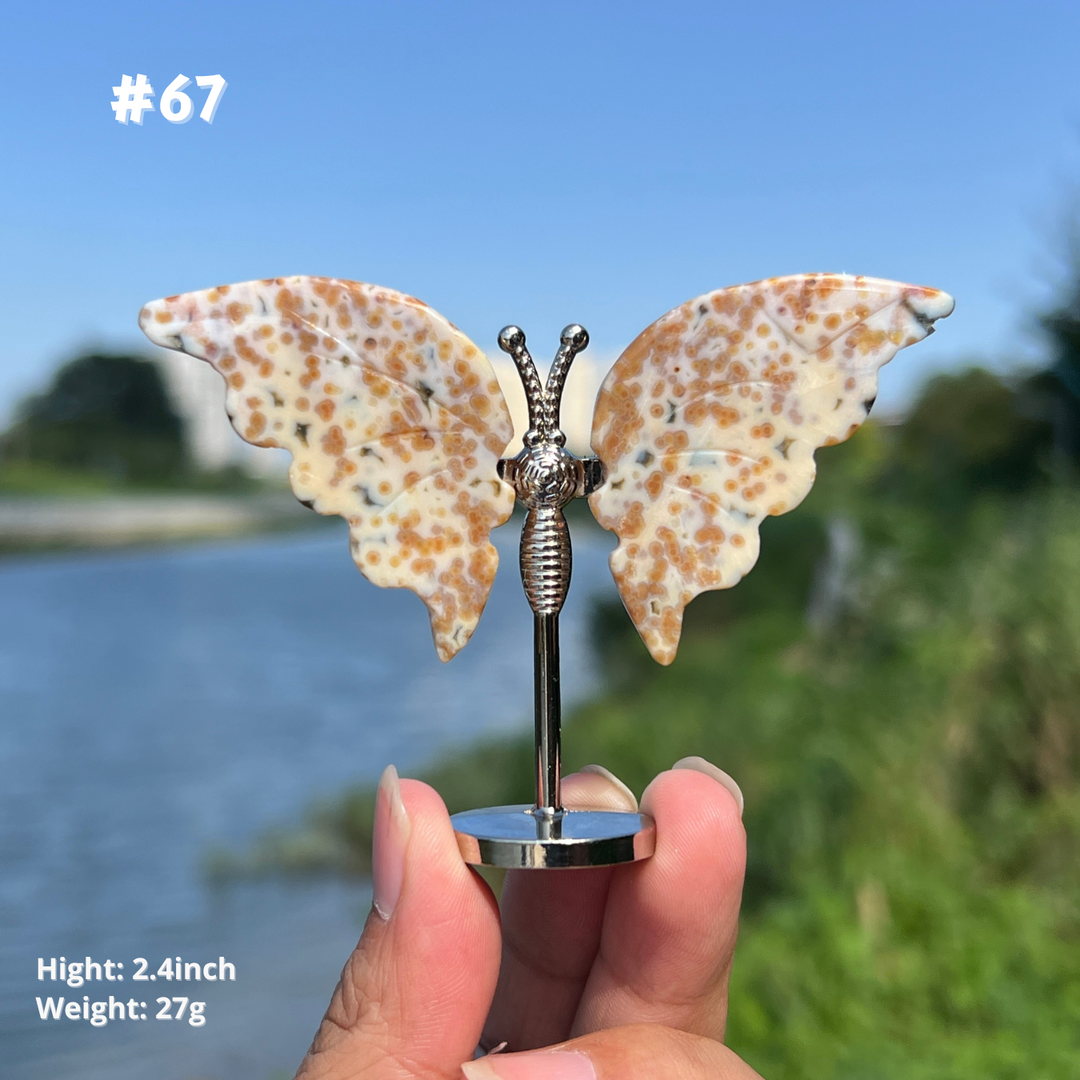 Unique,8th Vein Ocean Jasper Butterfly