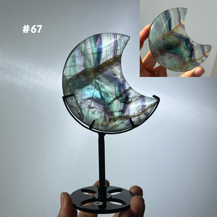 Unique,Rainbow Fluorite Moon