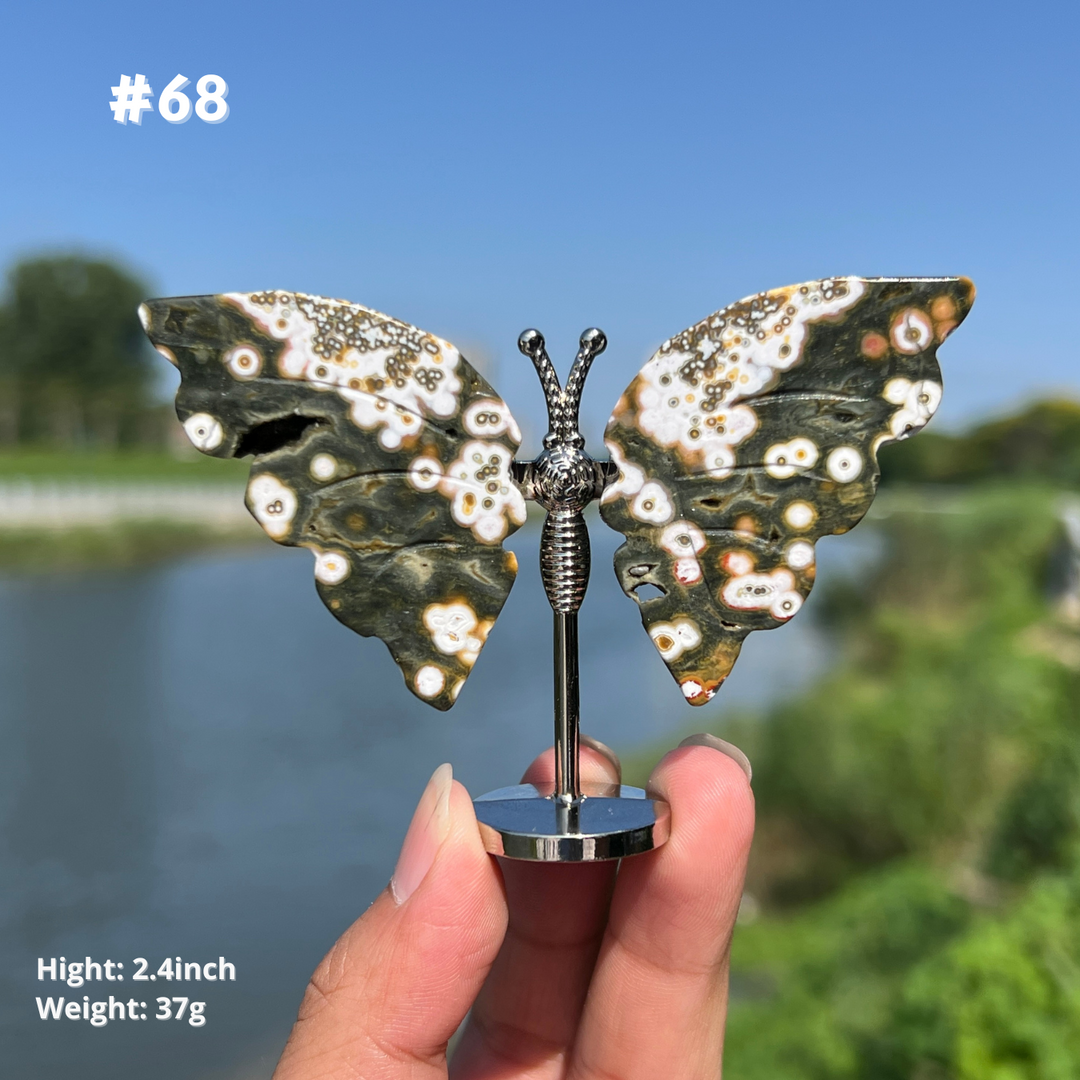 Unique,8th Vein Ocean Jasper Butterfly