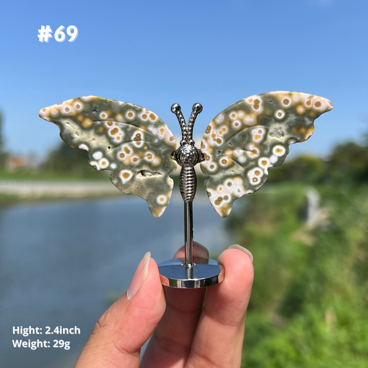 Unique,8th Vein Ocean Jasper Butterfly
