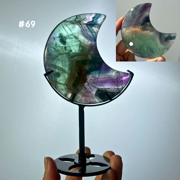 Unique,Rainbow Fluorite Moon
