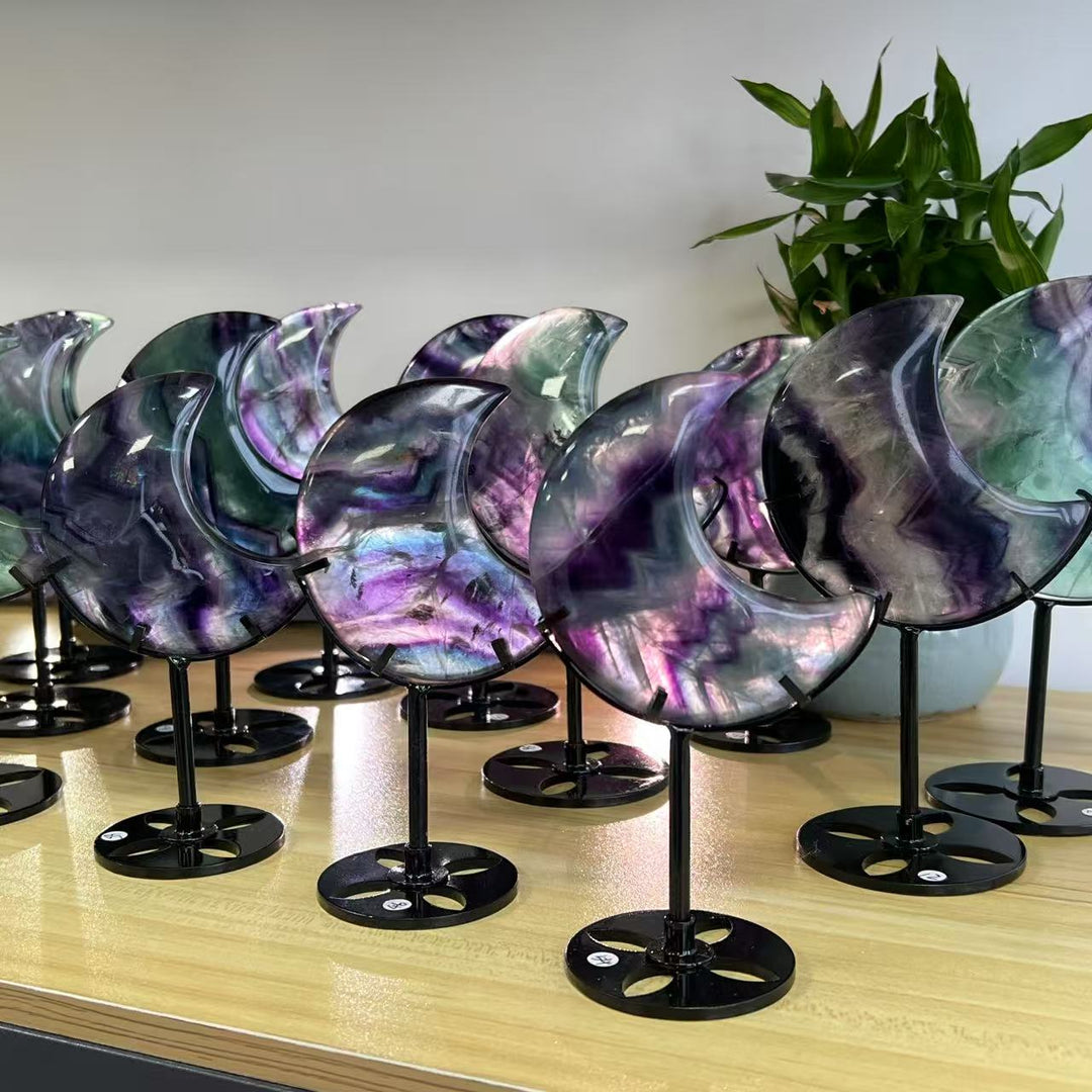 Unique,Rainbow Fluorite Moon