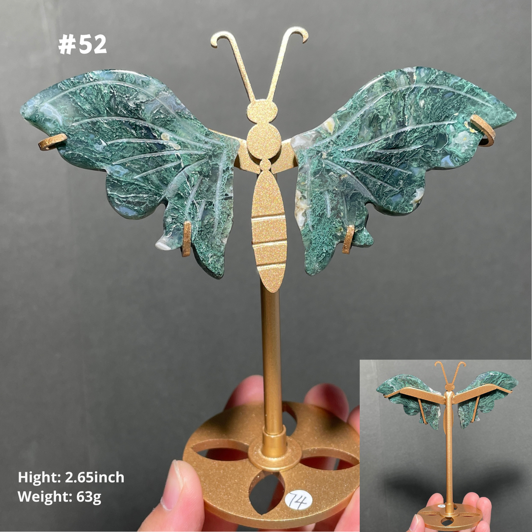 Unique,Moss Agate Butterfly