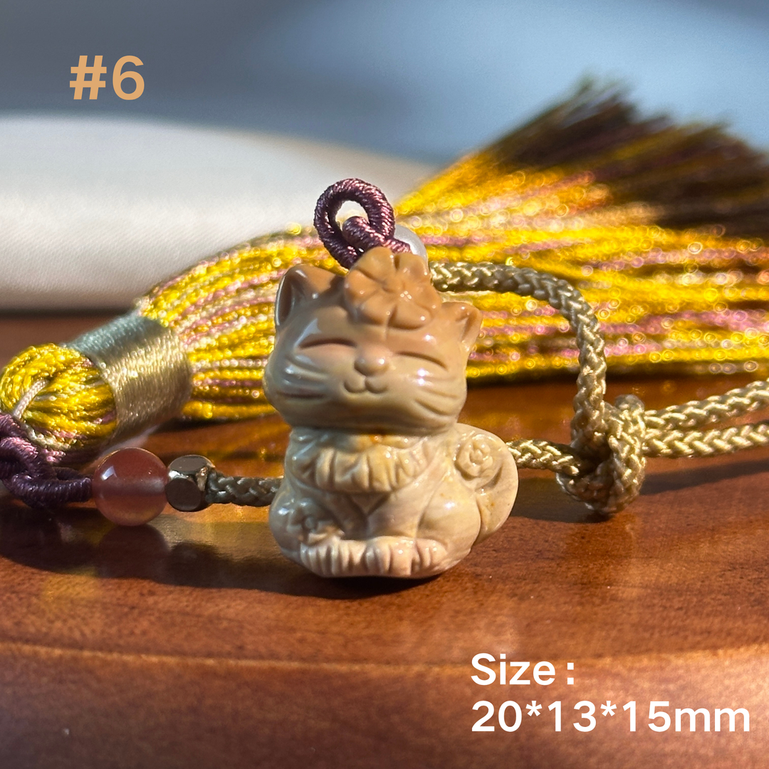 Natural Alashan Agate Cat Pendant