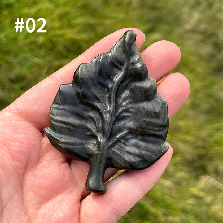 Natural Crystal Carving Leaf