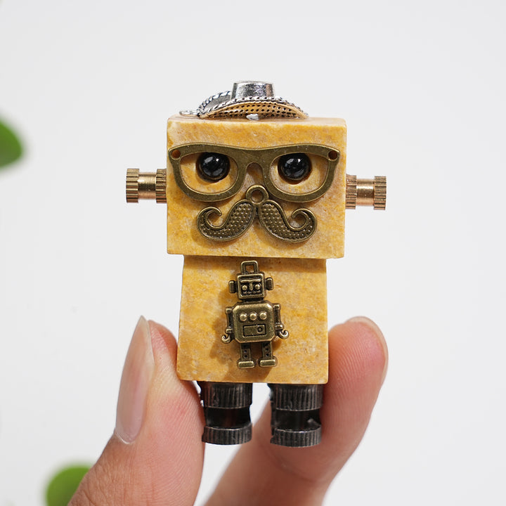A Slightly Imperfect Natural Crystal Yellow Aventurine Robot