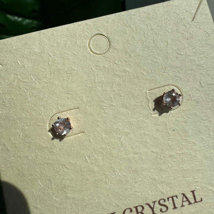 Round Cut Crystal Earrings, s925