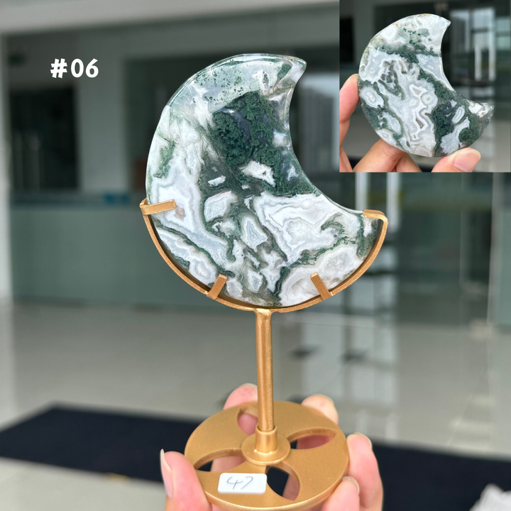 Unique,Moss Agate Moon