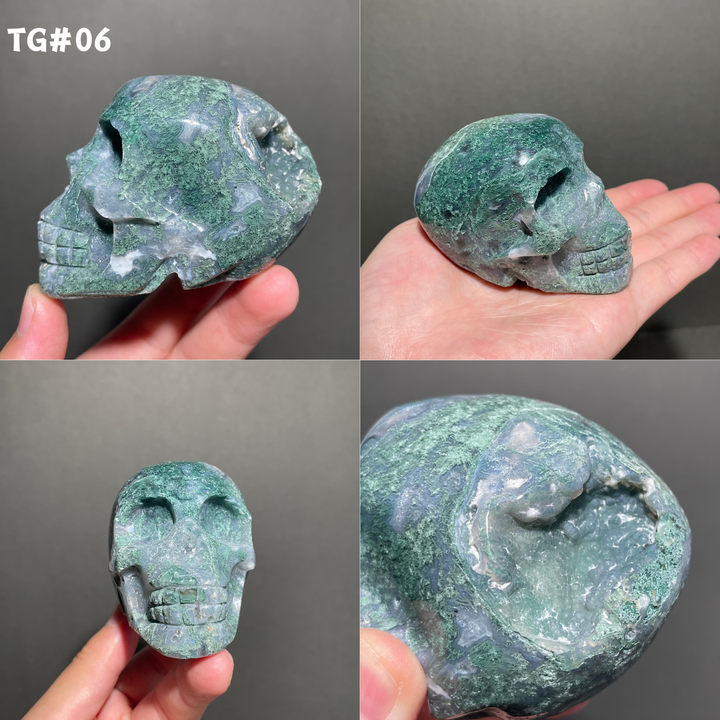 Unique,Moss Agate Skull