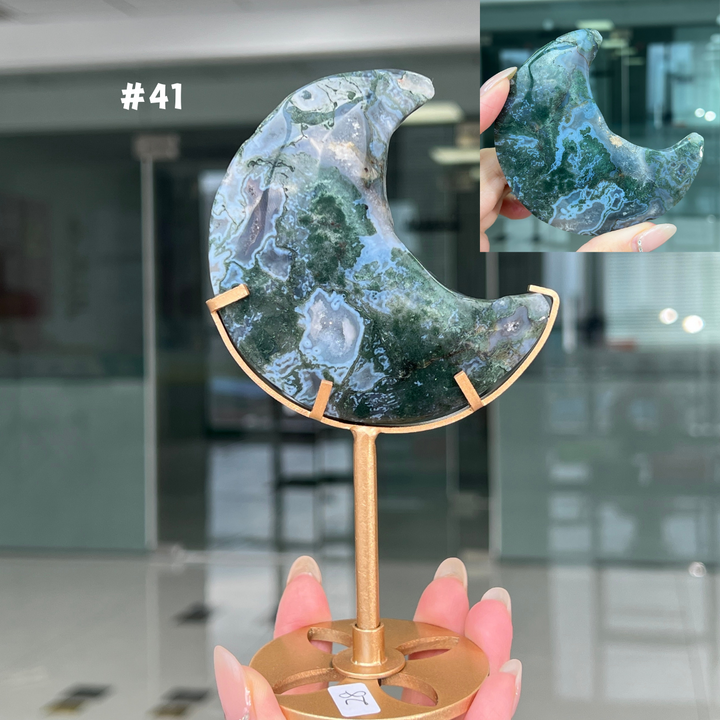 Unique,Moss Agate Moon