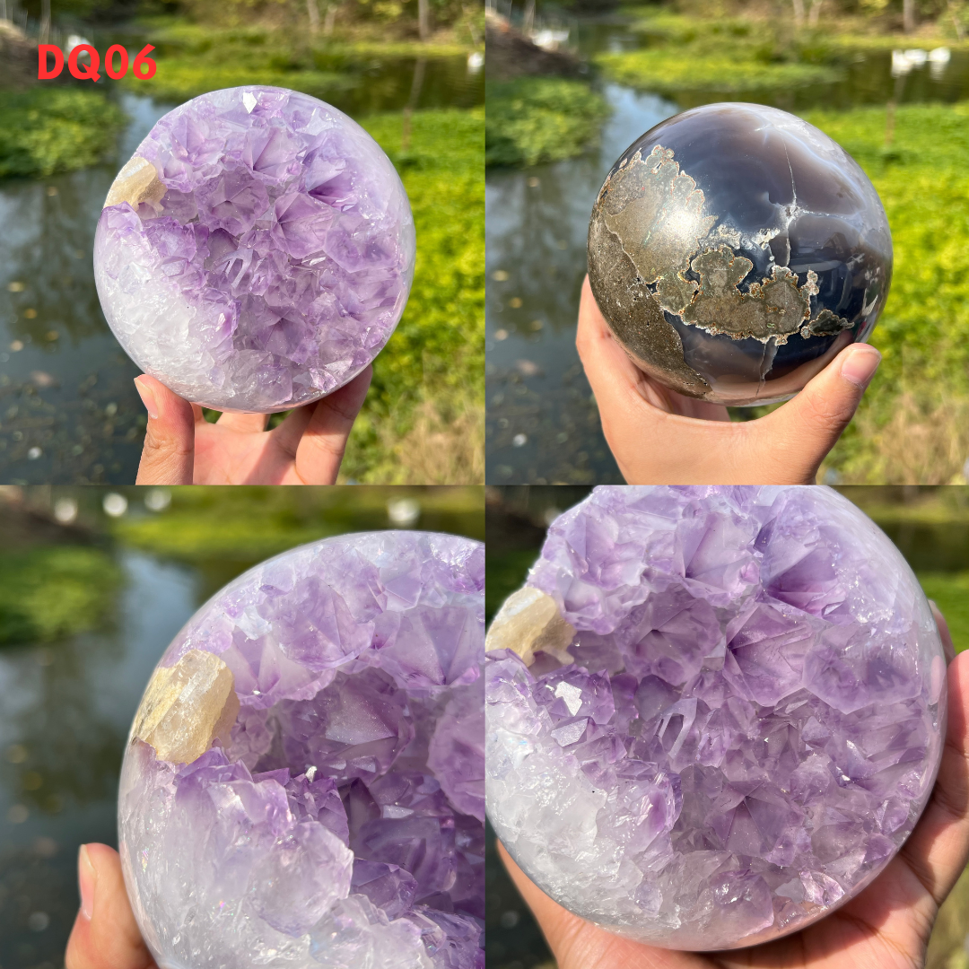 Amethyst Geode Sphere And Agate Geode Sphere