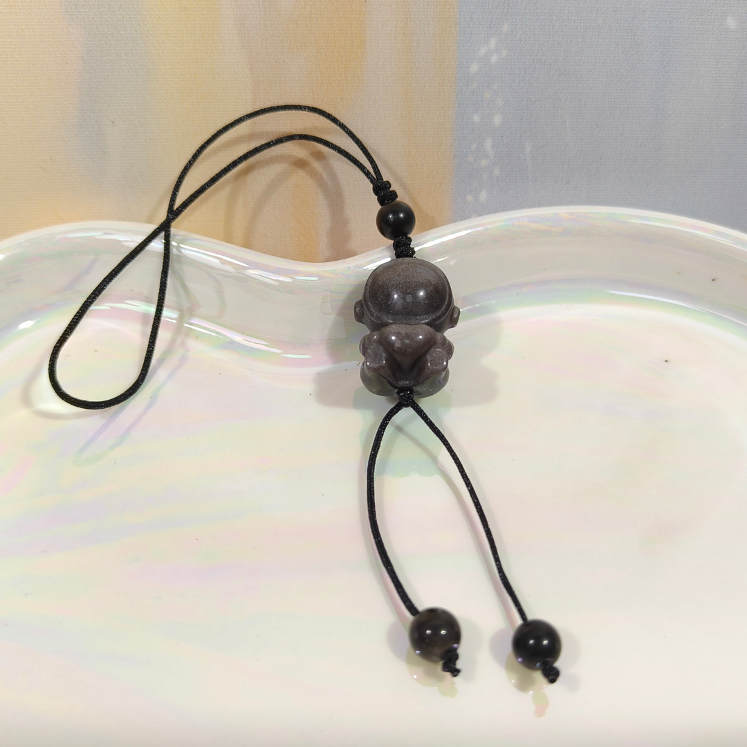 Silver Obsidian Cell phone Ornaments