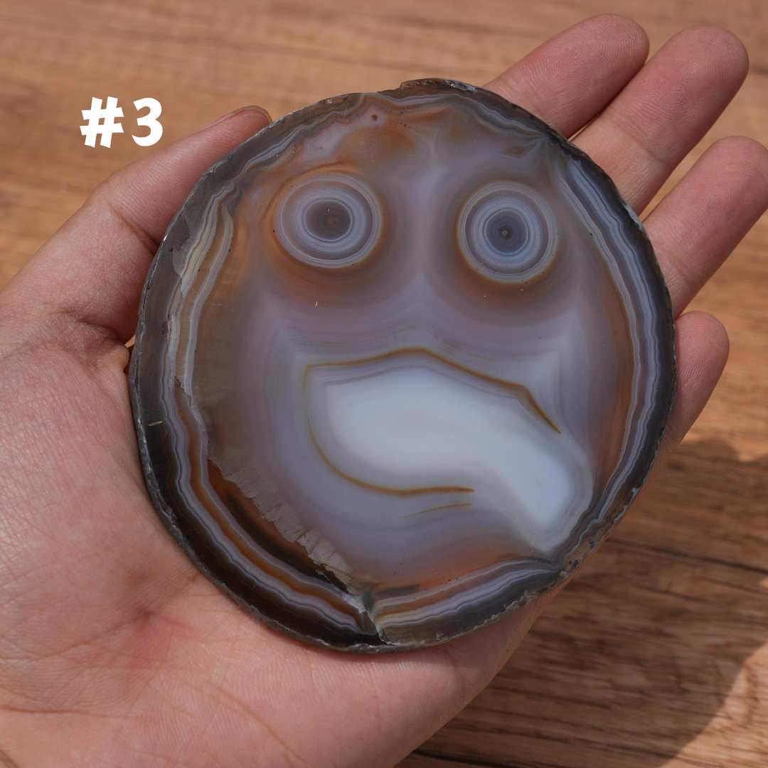 Unique, Agate Slice Smiley Face