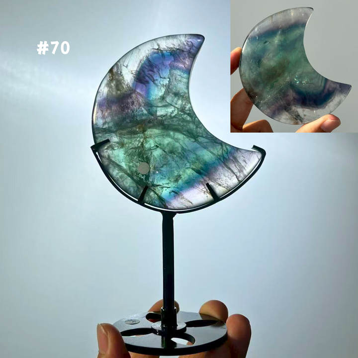 Unique,Rainbow Fluorite Moon