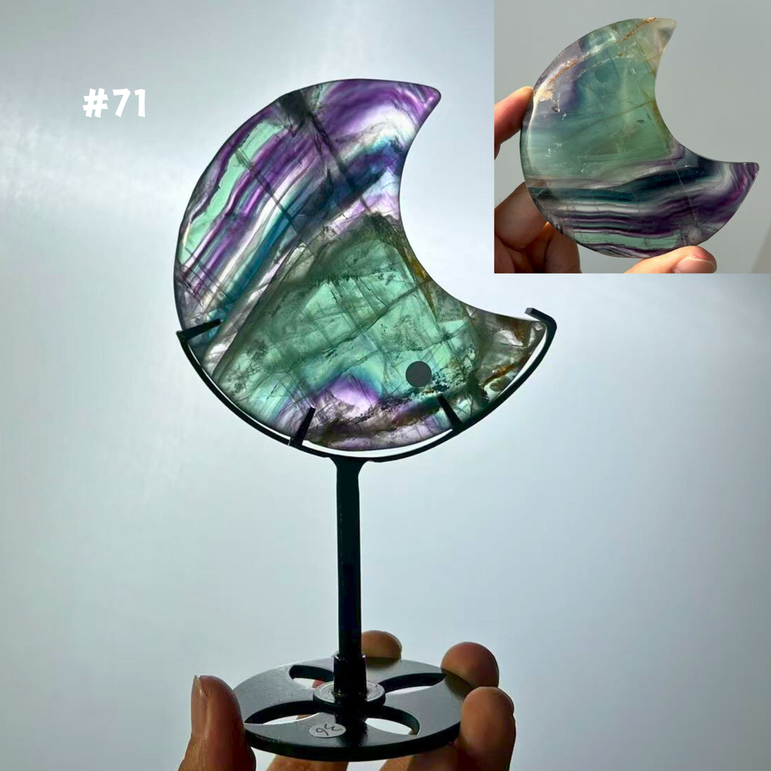 Unique,Rainbow Fluorite Moon
