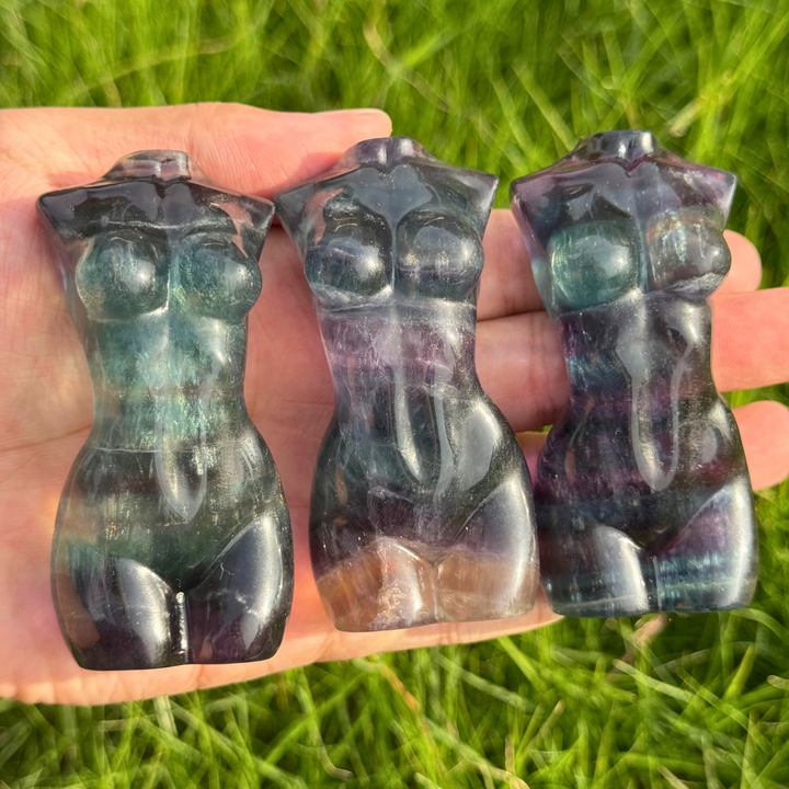 Natural Fluorite Goddess Sculpture