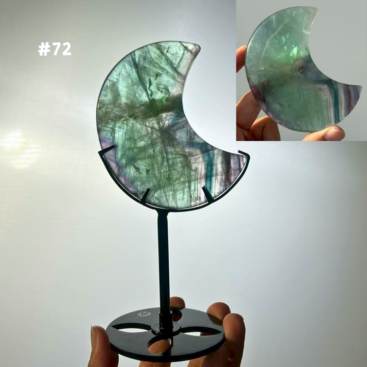 Unique,Rainbow Fluorite Moon