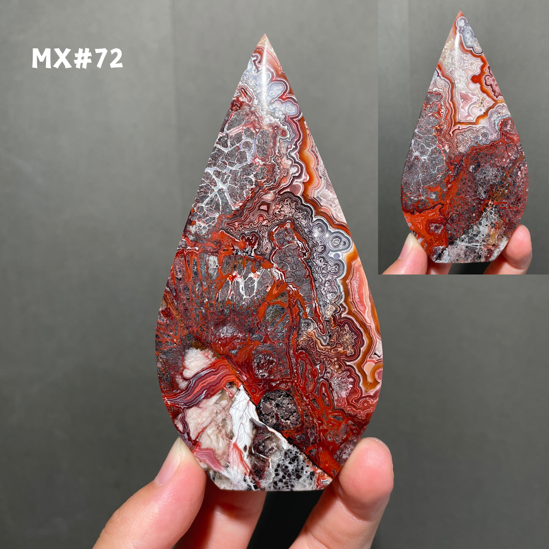 Unique, Mexican Crazy Lace Agate Teardrop