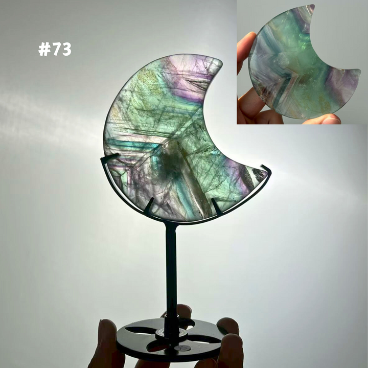 Unique,Rainbow Fluorite Moon