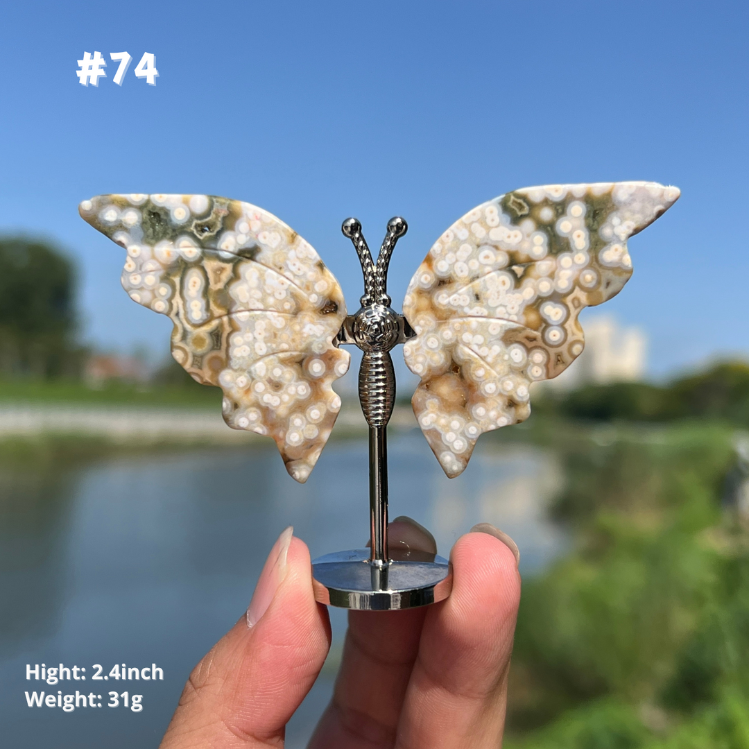 Unique,8th Vein Ocean Jasper Butterfly