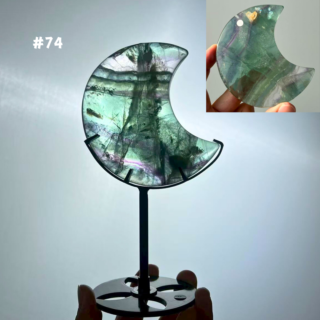 Unique,Rainbow Fluorite Moon