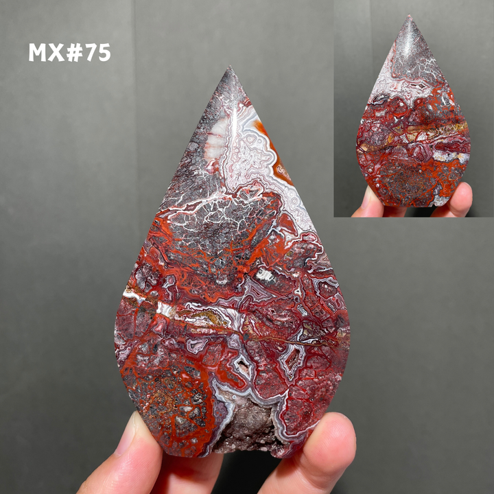 Unique, Mexican Crazy Lace Agate Teardrop