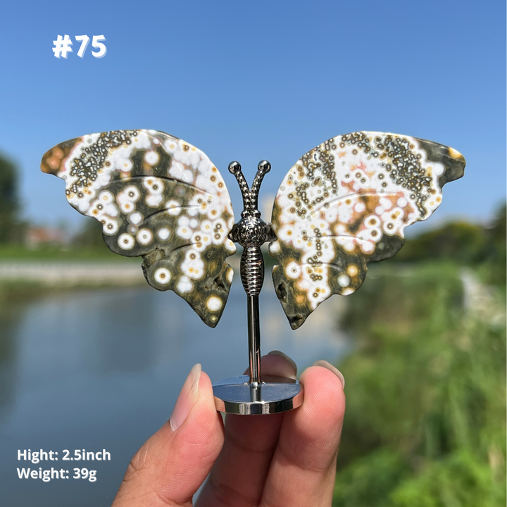 Unique,8th Vein Ocean Jasper Butterfly