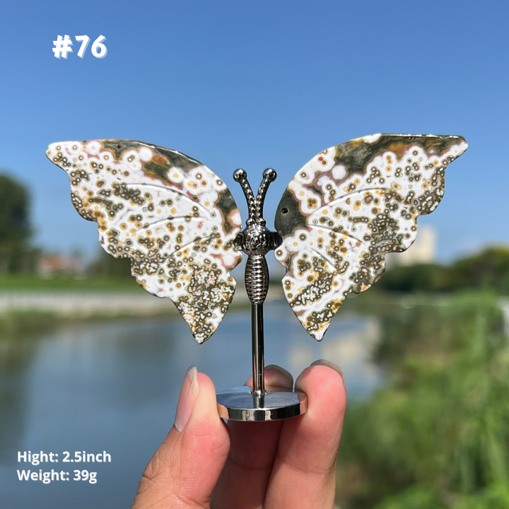 Unique,8th Vein Ocean Jasper Butterfly