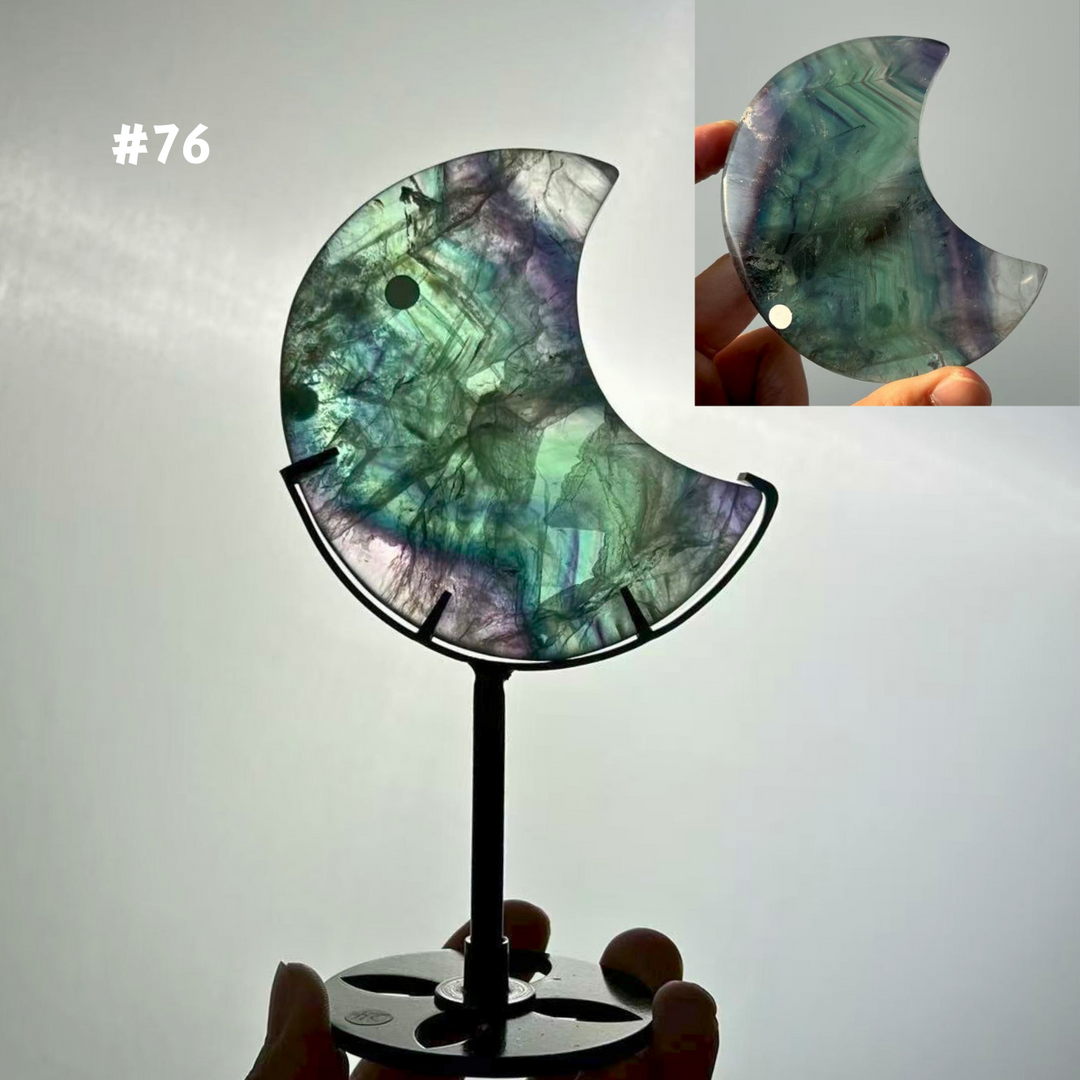 Unique,Rainbow Fluorite Moon