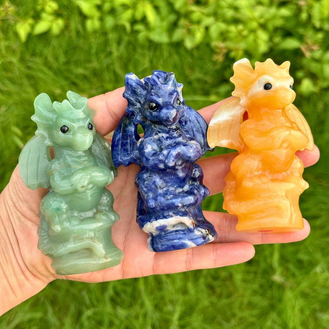 Natural Carving Crystal Quartz Dragon Figurine