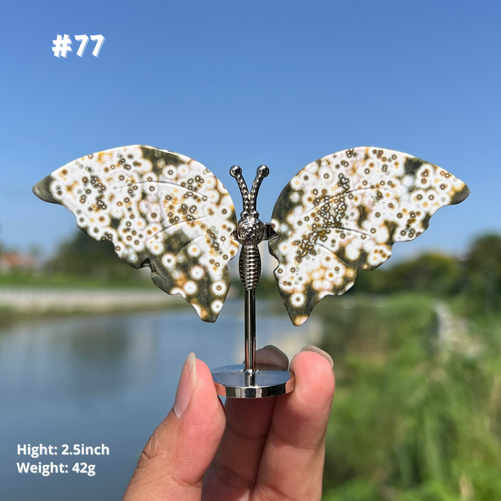 Unique,8th Vein Ocean Jasper Butterfly