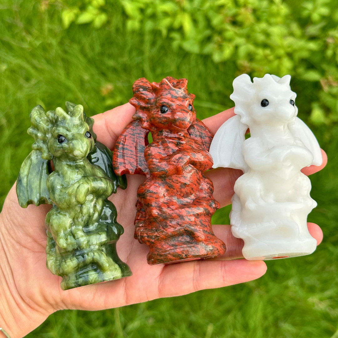 Natural Carving Crystal Quartz Dragon Figurine