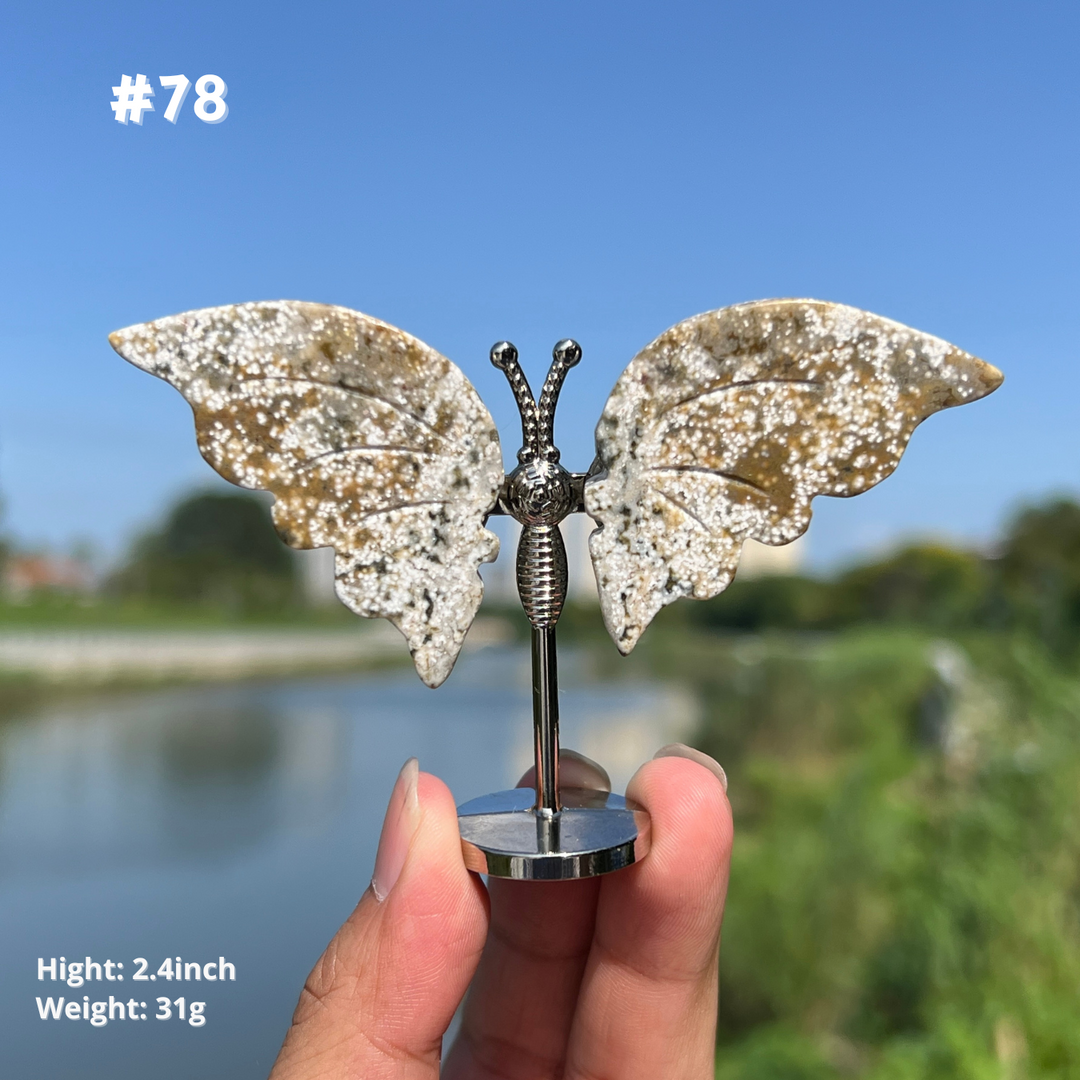 Unique,8th Vein Ocean Jasper Butterfly