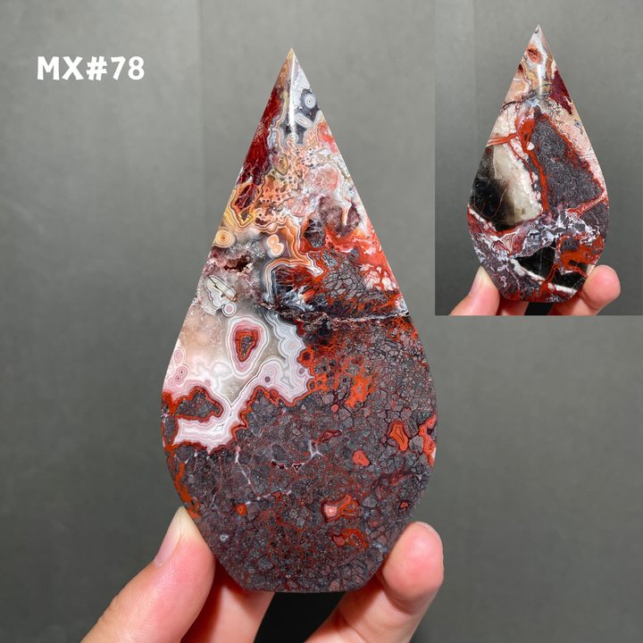 Unique, Mexican Crazy Lace Agate Teardrop
