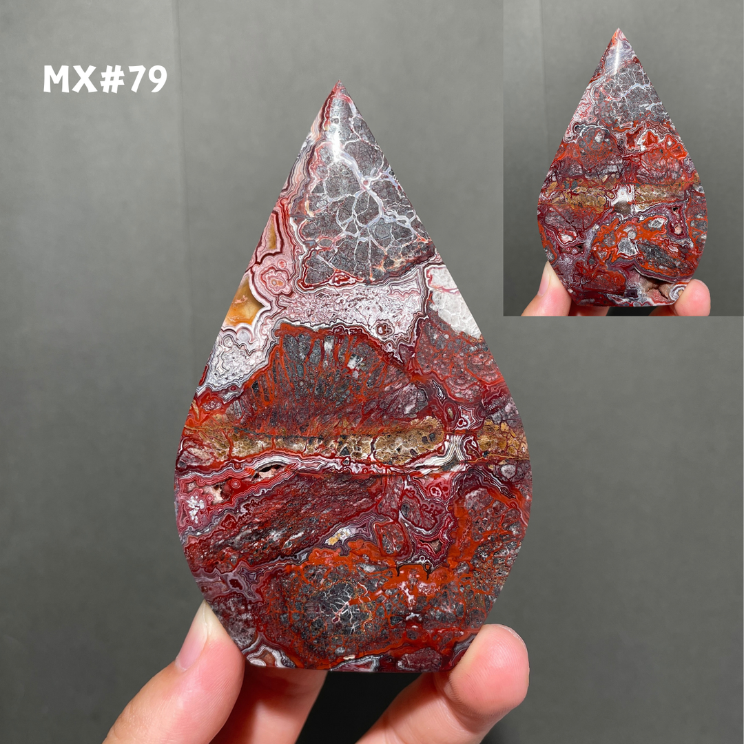 Unique, Mexican Crazy Lace Agate Teardrop