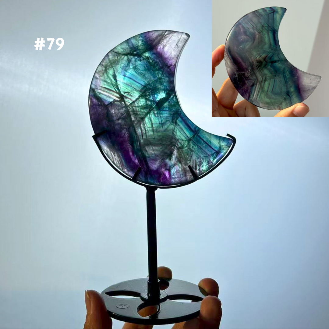 Unique,Rainbow Fluorite Moon