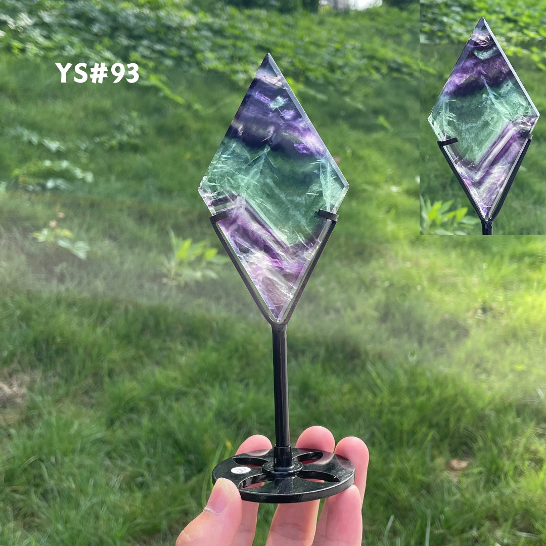 Unique,Rainbow Fluorite Diamond Slice