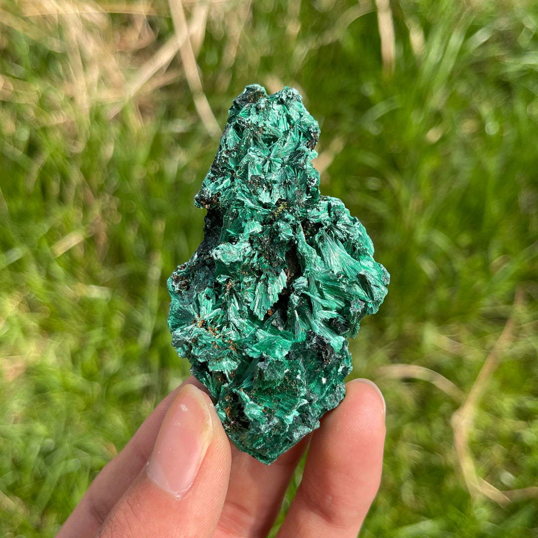 Unique,Natural Crystal Acicular Malachite Raw