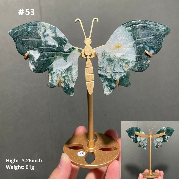 Unique,Moss Agate Butterfly