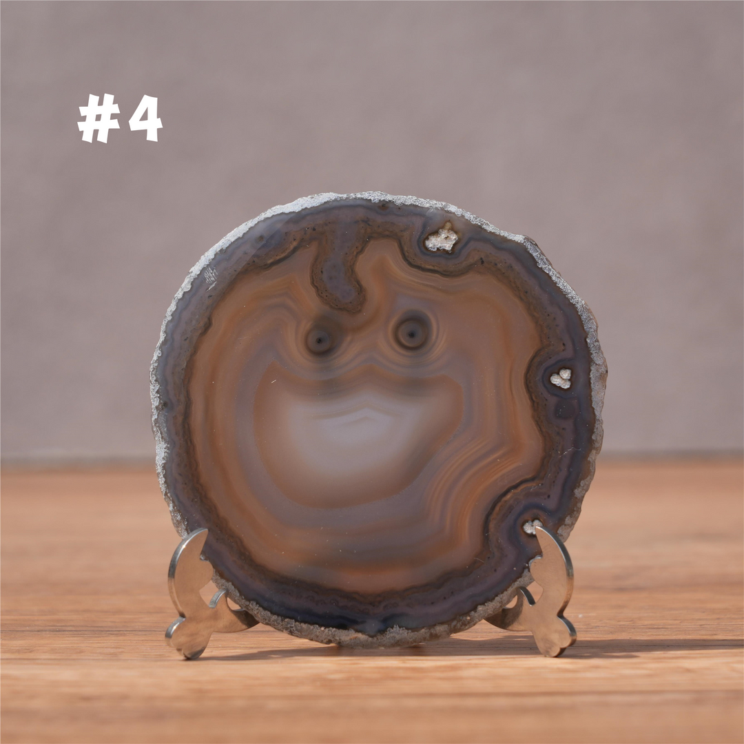 Unique, Agate Slice Smiley Face