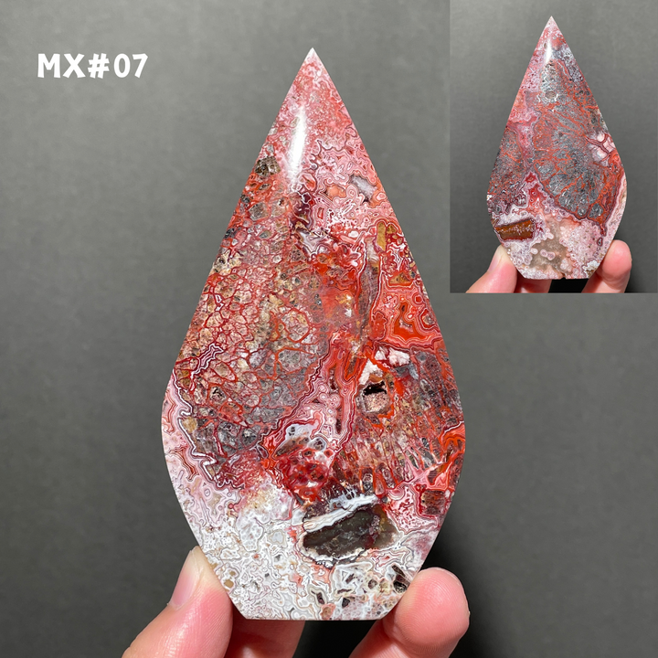 Unique, Mexican Crazy Lace Agate Teardrop
